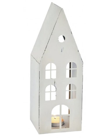 Kovový domeček bílý 34 x 12 x 12 cm