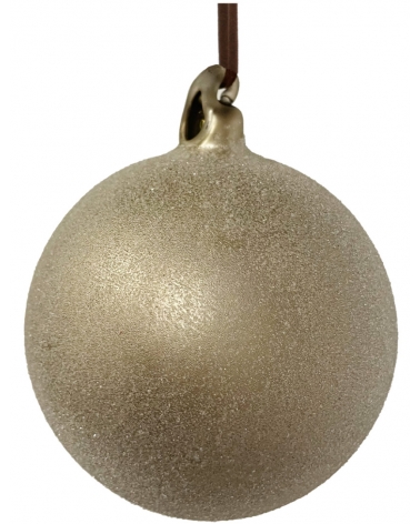 Baňka skleněná šedá "pocukrovaná" 8 cm