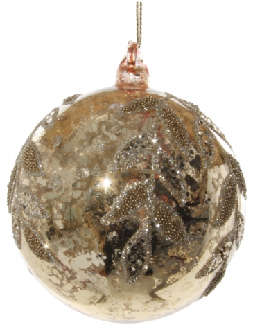 Ozdoba skleněná zlatá antique 10 cm