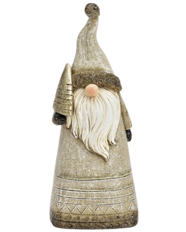 Santa Claus polyresin champagne 16 cm