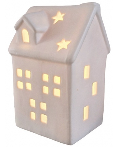 Domek z porcelánu LED 7 x 11,5 cm