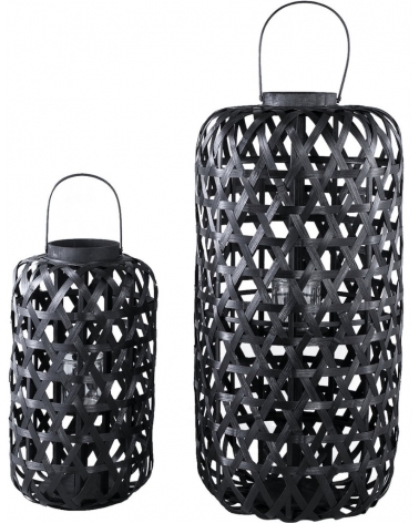 Lucerna Mayita bambus / sklo černá 81 cm