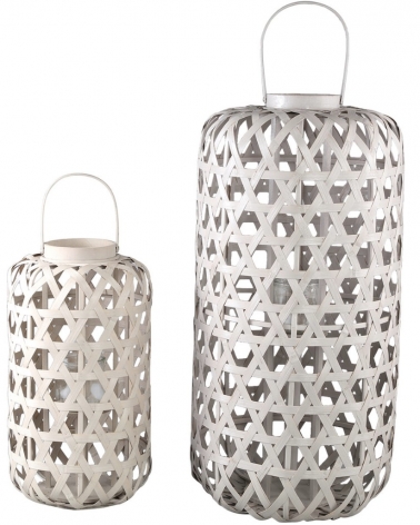 Lucerna Mayita bambus / sklo krémová 51 cm
