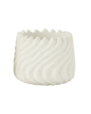Obal na květiny Maro cement bílý 17 x 13,5 cm