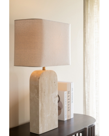 Stolní lampa travertin béžová 71 cm