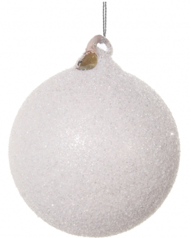 Ozdoba skleněná bílá matná ledová 10 cm