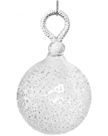 Ozdoba skleněná čirá ledová 8 cm