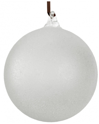Ozdoba skleněná s "pocukrovaným" povrchem 8 cm
