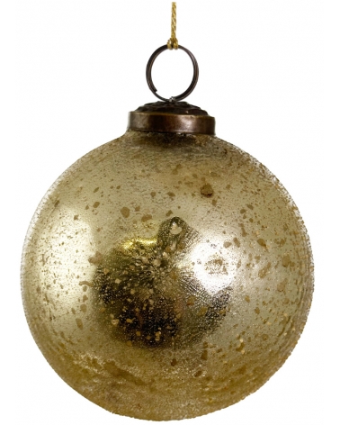 Ozdoba skleněná zlatá antique ledová 10 cm