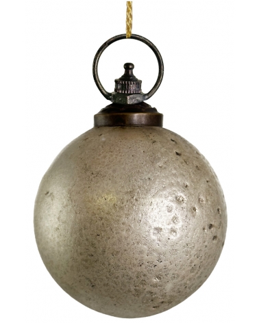 Ozdoba skleněná stříbrná antique 10 cm