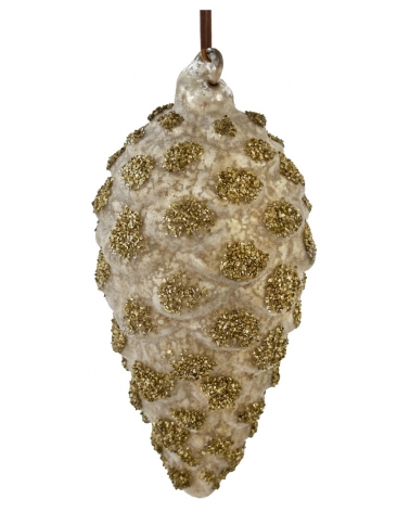 Šiška skleněná hnědá antique ledová 14 cm