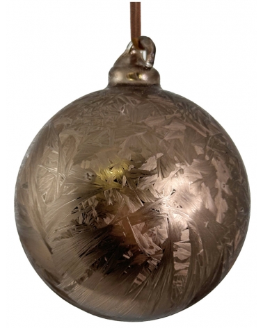 Ozdoba skleněná hnědá ledová 8 cm