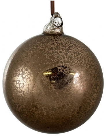 Ozdoba skleněná hnědo-zlatá antique 10 cm
