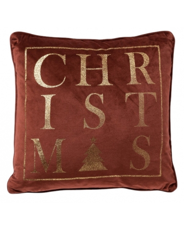 Polštář červený samet Christmas 45 x 45 cm