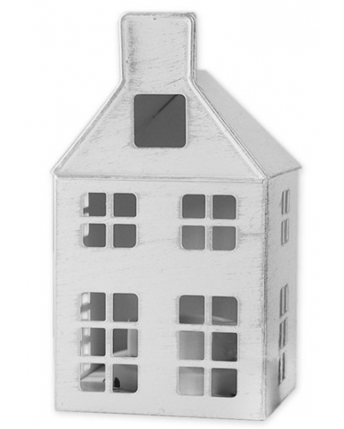 Domek lucerna kov bílý 15,3 cm