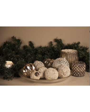 Žalud skleněný bílý matný 10 cm