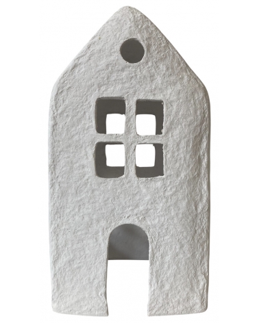 Domeček z papírmaše bílý 38 cm