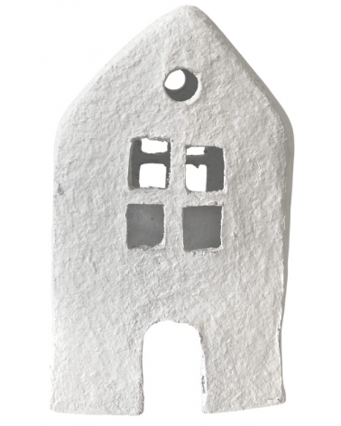 Domeček z papírmaše bílý 18 cm