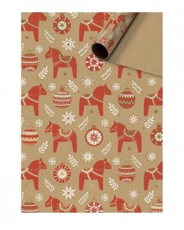 Balicí papír Dala bílo-červený 70 x 200 cm