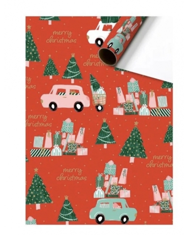 Dárkový balicí papír Anette červená 70 x 200 cm