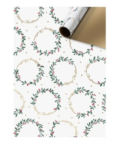 Dárkový balicí papír Olwen zlatý vánoční 70 x 150 cm