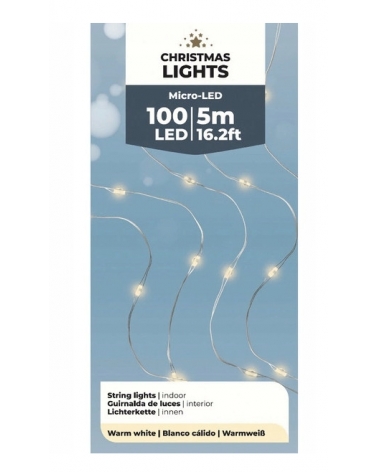 Struna 100 LED teplá bílá 5 m