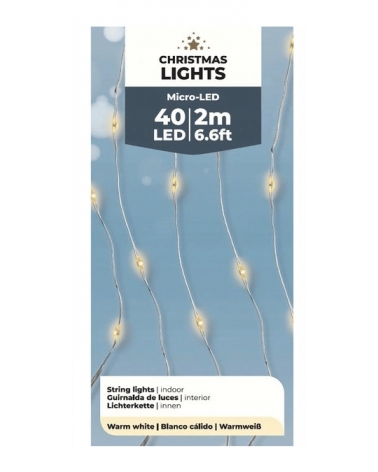 Struna 40 LED teplá bílá 2 m