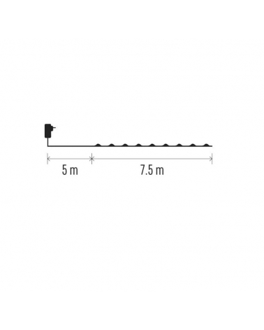 LED Vánoční nano řetěz zelený, 7,5 m, venkovní i vnitřní, teplá bílá, časovač