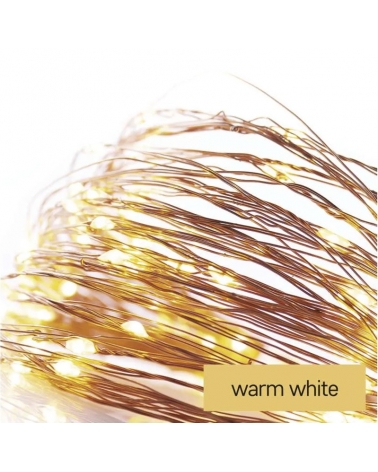 LED Vánoční nano řetěz, 1,9 m, 2 x AA, vnitřní, teplá bílá, časovač