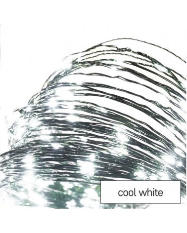 LED Vánoční nano řetěz zelený, 4 m, venkovní i vnitřní, studená bílá, časovač