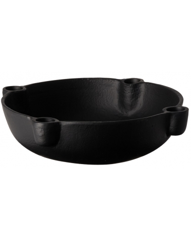 Svícen hliníkový černý 240 x 240 x 75 mm