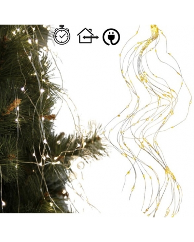 LED Mikro trsový řetěz 320 LED / 190 cm časovač in / outdoor