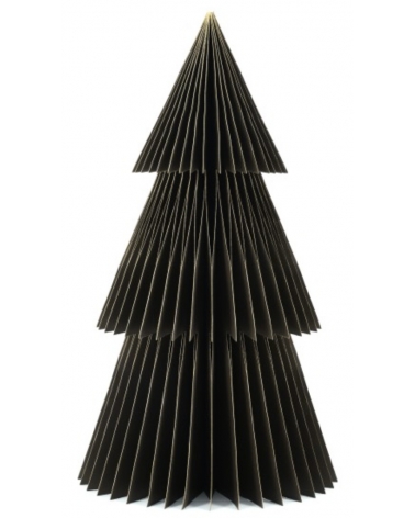 Stromeček papírový HoneycombHnědý zlatě zdobený 45 cm