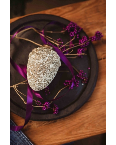 Žalud skleněný bílý matný 10 cm