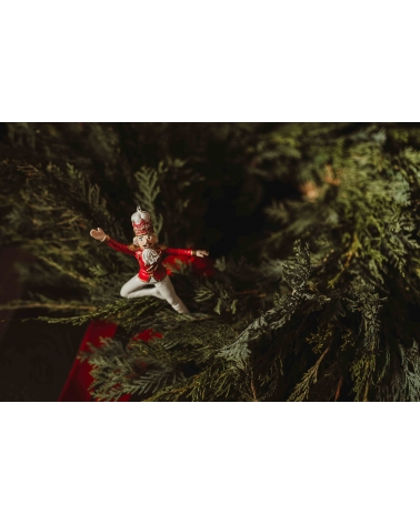 Ozdoba Louskáček červenobílý polyresin 11 cm