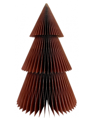 Stromeček papírový Honeycomb Červený zlatě zdobený 45 cm