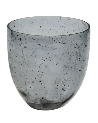 Váza z recyklovaného skla  20 x 20 cm šedá