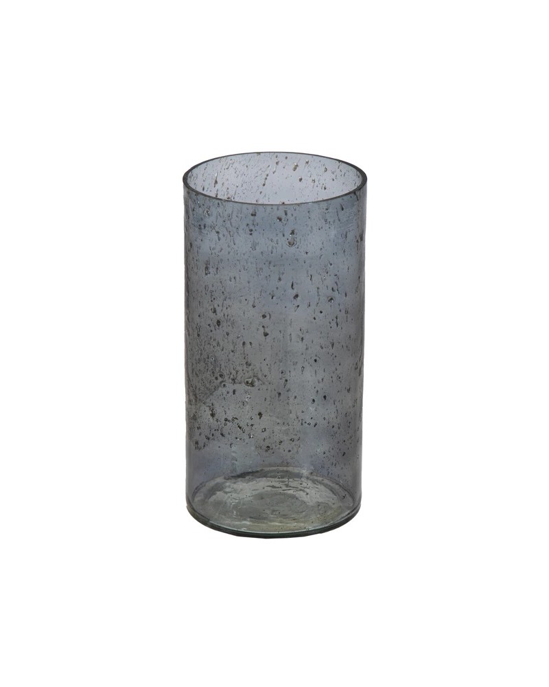 Váza z recyklovaného skla 13 x 25 cm šedá