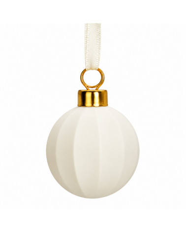 Ozdoba porcelánová bílá kulatá 7 cm