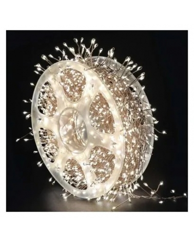 LED nano řetěz na cívce, měděný, 9,6 m, venkovní i vnitřní, teplá bílá, časovač