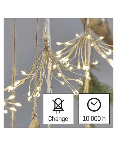 LED řetěz svítící trsy Fireworks 2,3 mm teplá bílá