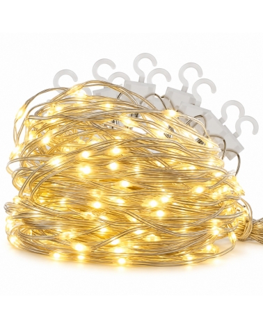 LED vánoční drop řetěz – záclona, 2,9x2 m, 400 LEDvenkovní i vnitřní, teplá bílá, programy