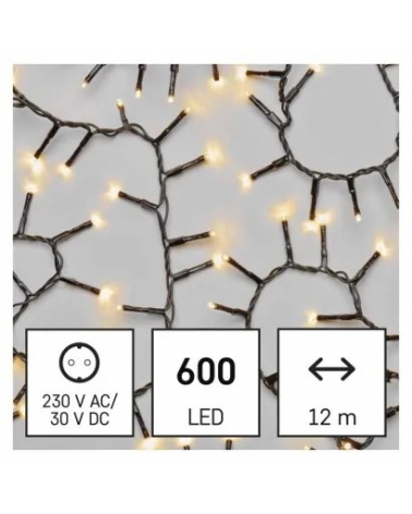 LED vánoční řetěz – ježek, 12 m, venkovní i vnitřní, teplá bílá, časovač