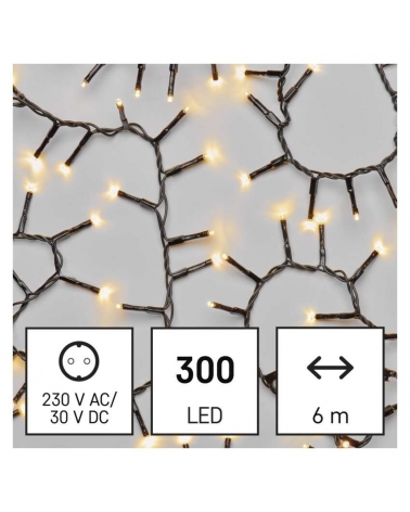 LED vánoční řetěz – ježek, 6 m, venkovní i vnitřní, teplá bílá, časovač
