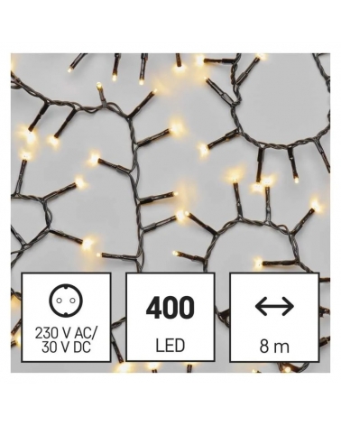 LED vánoční řetěz – ježek, 8 m, venkovní i vnitřní, teplá bílá, časovač