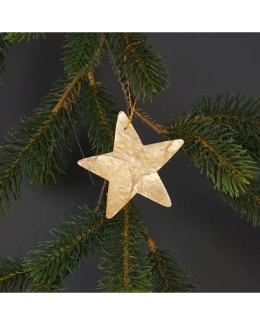 Hvězdička z perleti 9,5 cm zlatá