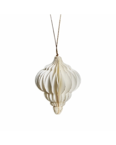 Ornament papírový bílý 10 cm
