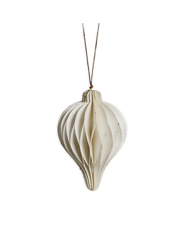 Ornament papírový bílý 12 cm