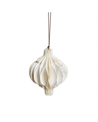 Ornament papírový 10 cm bílý