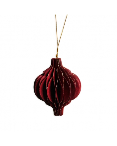 Ornament papírový 10 cm bordó